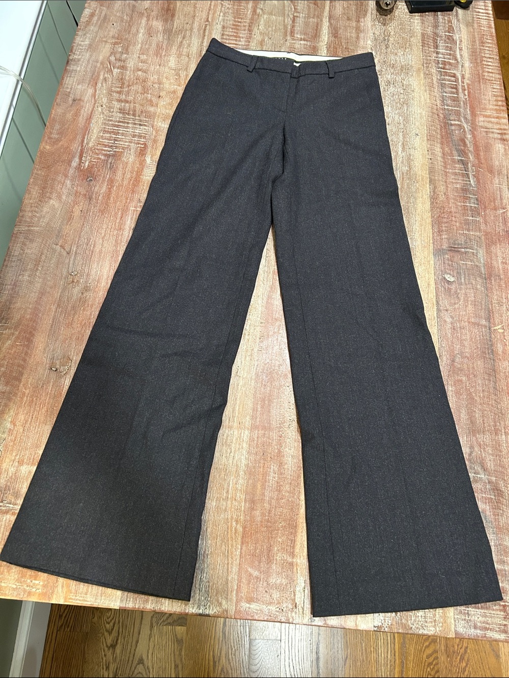 Theory VTG Charcoal Wool Wide-Leg Trousers